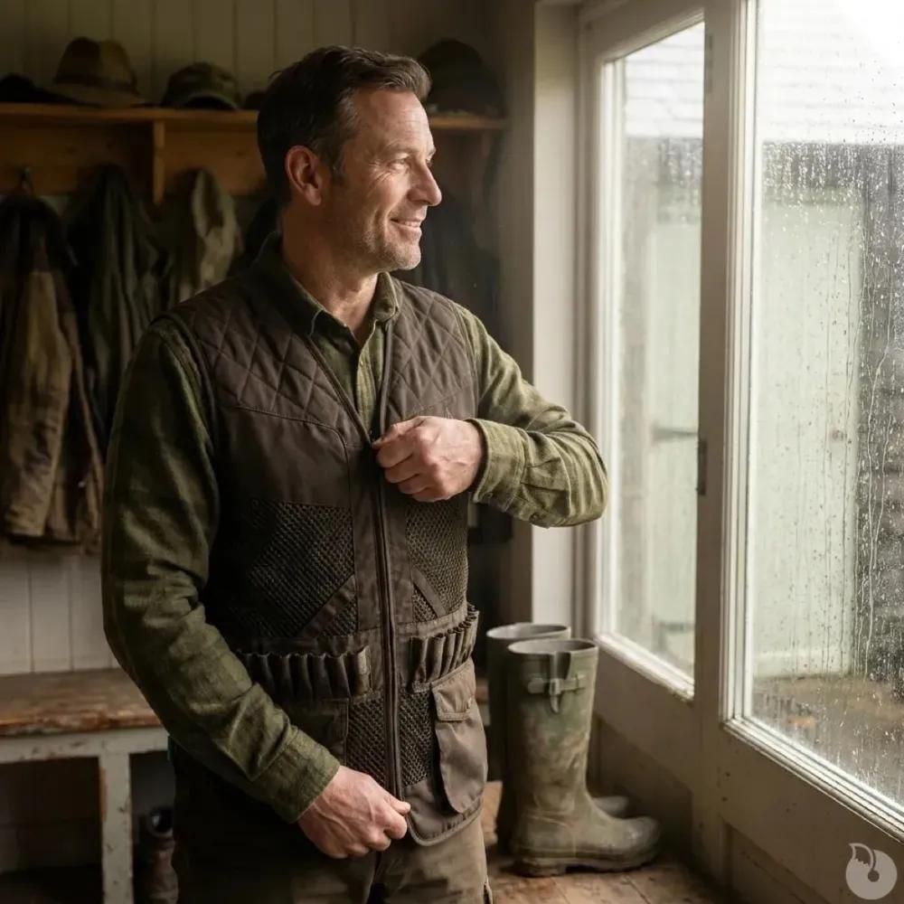Gilet treeland marron déperlant 20 cartouchières
