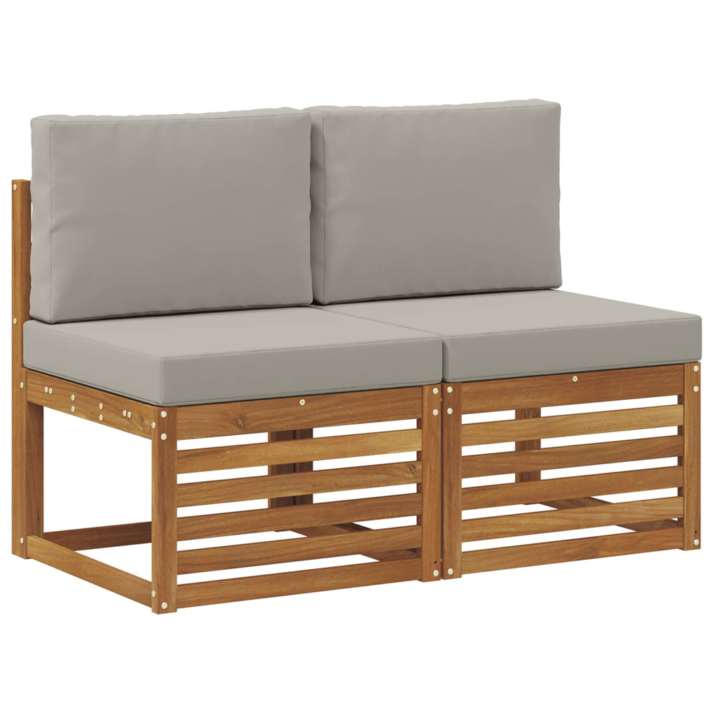 2 pièce sofa de milieu extérieur bois d'acacia massif naturel