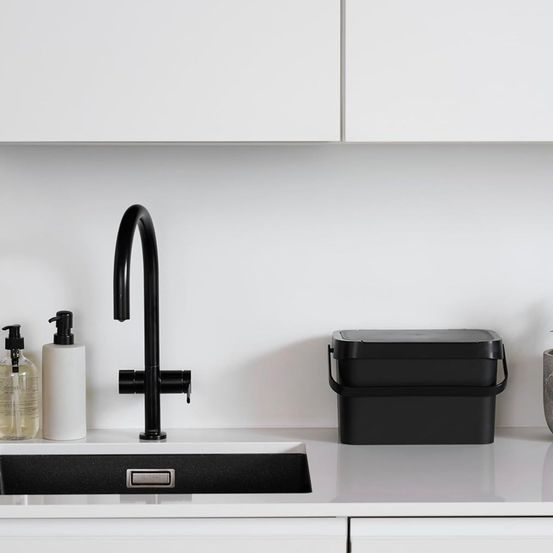 Seau à compost et déchets alimentaires 5 l - noir