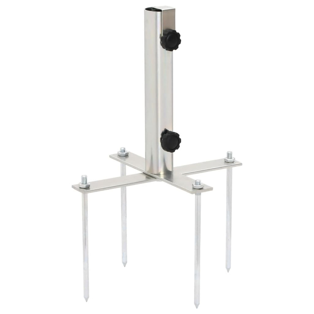 Base de parasol avec piquets de sol ø32-38 mm argenté acier