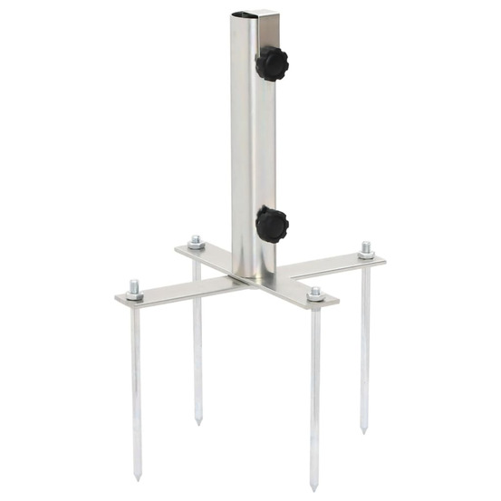 Base de parasol avec piquets de sol ø32-38 mm argenté acier