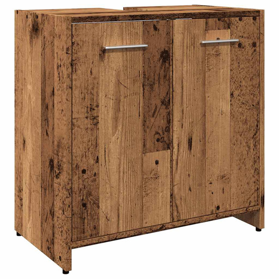 Armoire lavabo de salle de bain vieux bois 60x33x60 cm