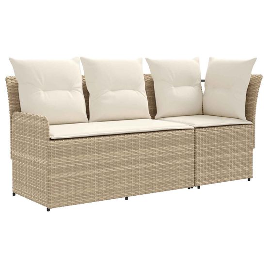 2 pc sofa de jardin avec accoudoirs et sofa d'angle rotin pe