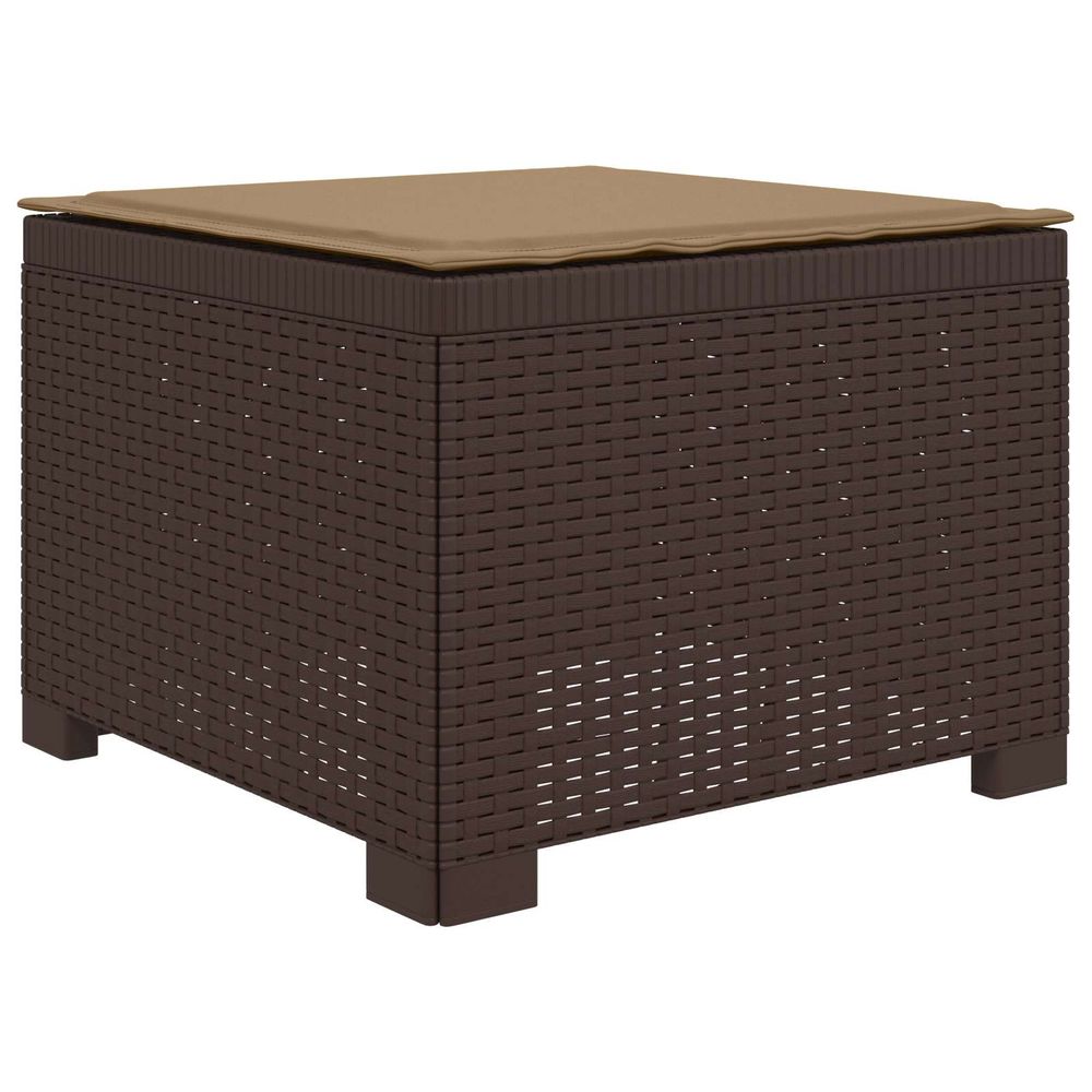 Canapé de jardin 1 place avec coussin look rotin pp marron