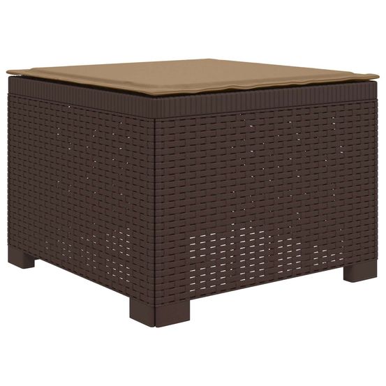 Canapé de jardin 1 place avec coussin look rotin pp marron