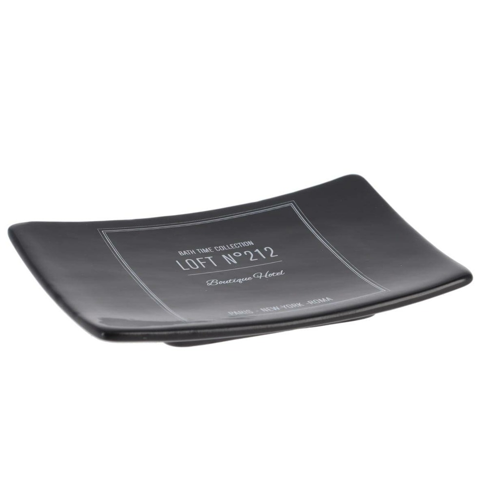 Porte savon dolomite imprime - neo retro noir