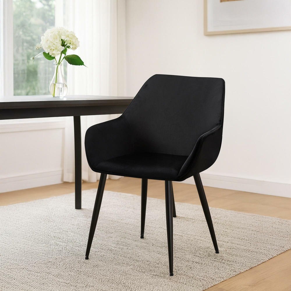 Lot de 2 chaises de salle à manger en velours vessa