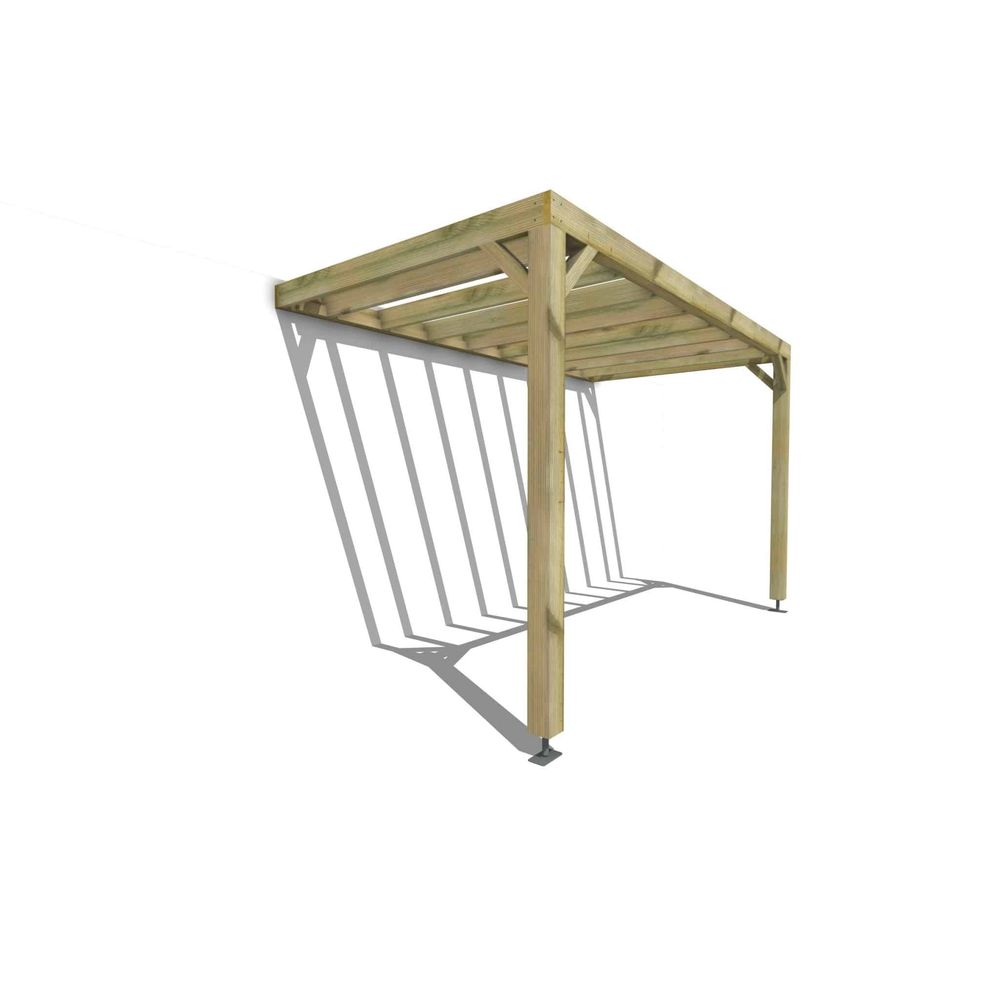 Pergola bois • 4m x 2m • adossée • sens profondeur • livraison comprise