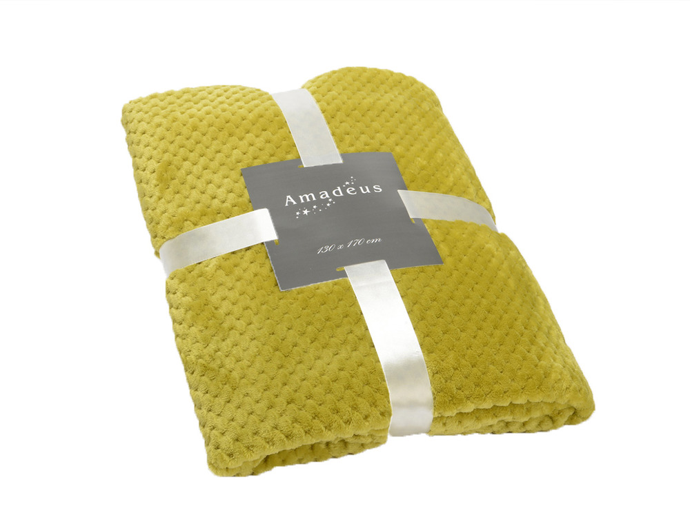 Plaid damier 130 x 170 cm vert olive