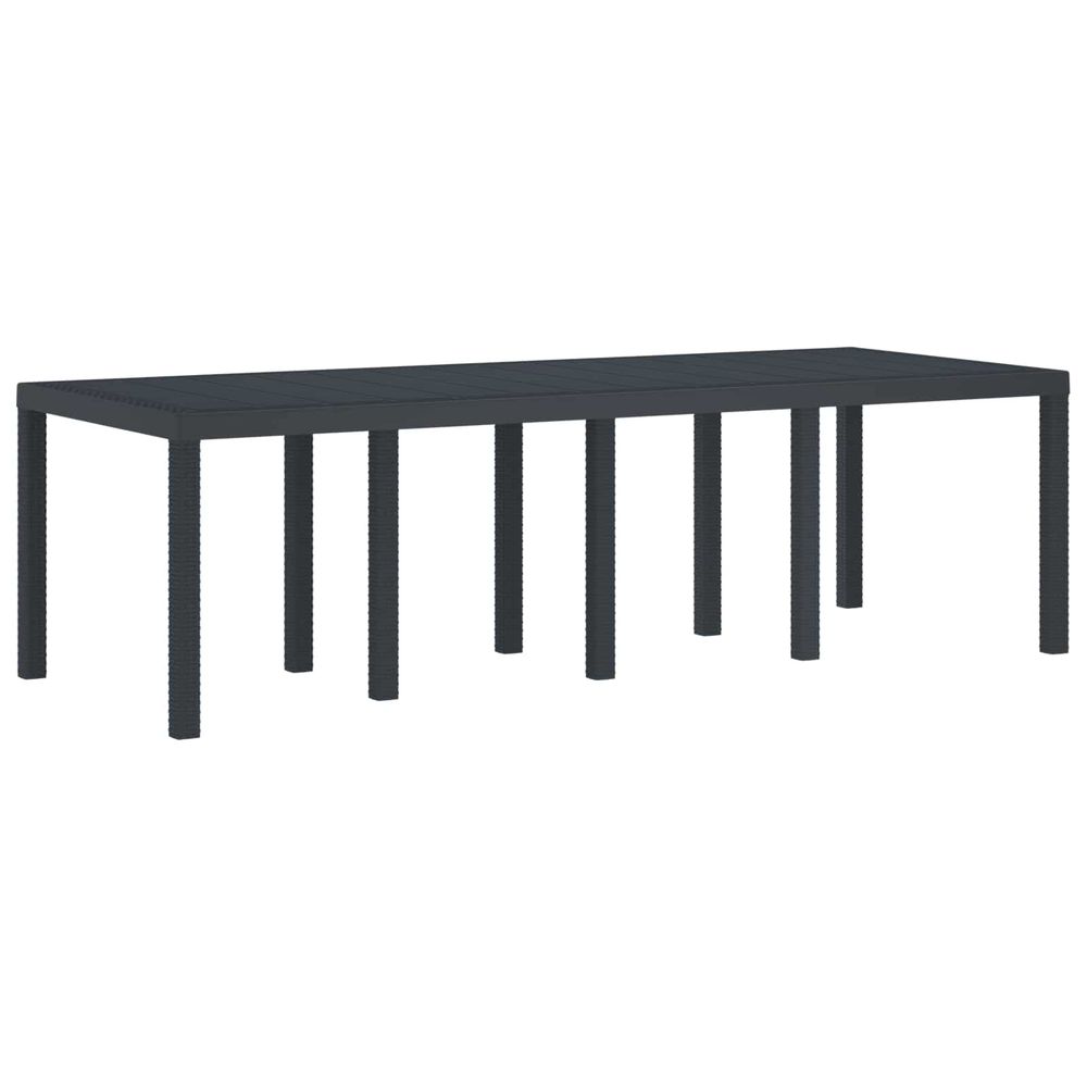 Table de jardin anthracite 250 x 100 x 73 cm polyrotin