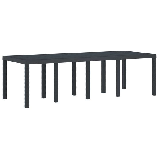 Table de jardin anthracite 250 x 100 x 73 cm polyrotin