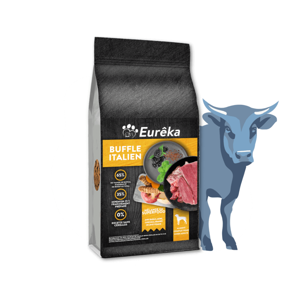 Croquettes chien adulte holistic sans céréales - buffle italien - 12 kg