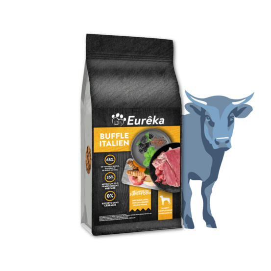 Croquettes chien adulte holistic sans céréales - buffle italien - 12 kg