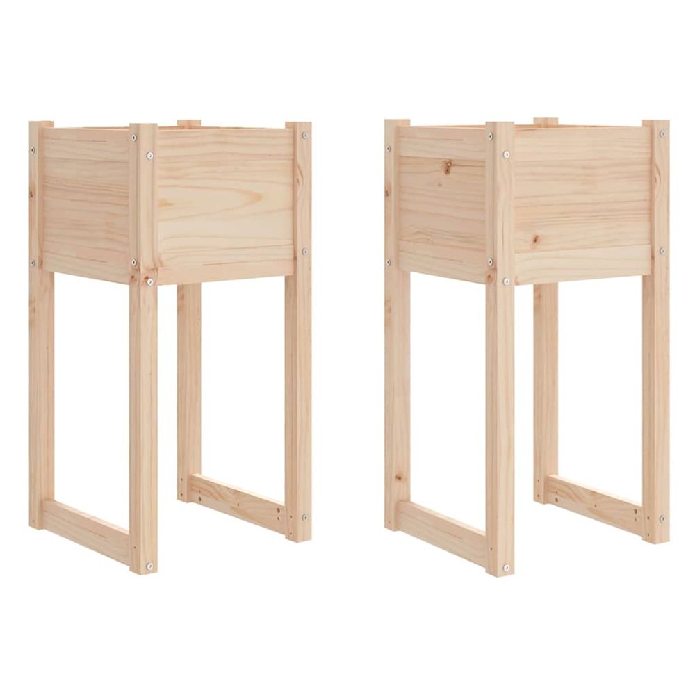 Jardinières 2 pcs 40x40x81 cm bois massif de pin