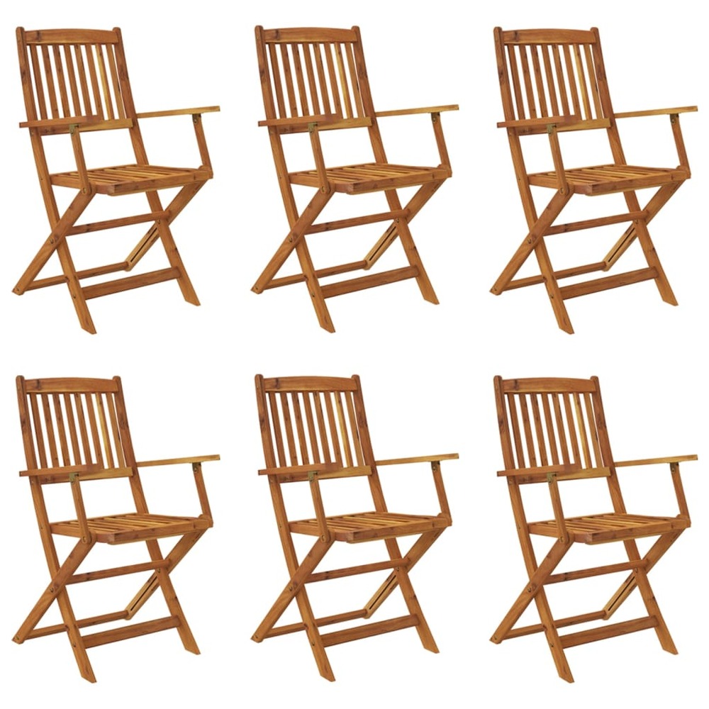 Ensemble à manger d'extérieur pliable 7pcs bois d'acacia solide