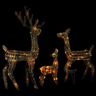 Famille de rennes de décoration acrylique 300 led coloré