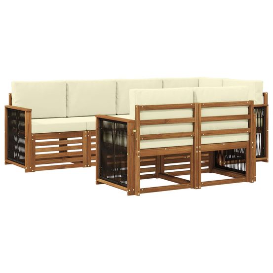 Ensemble de canapés d'extérieur 6 pc naturel et crème