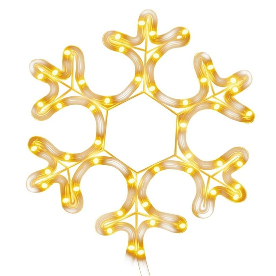 Figure de flocon de neige de noël et 48 led blanc chaud 27x27cm