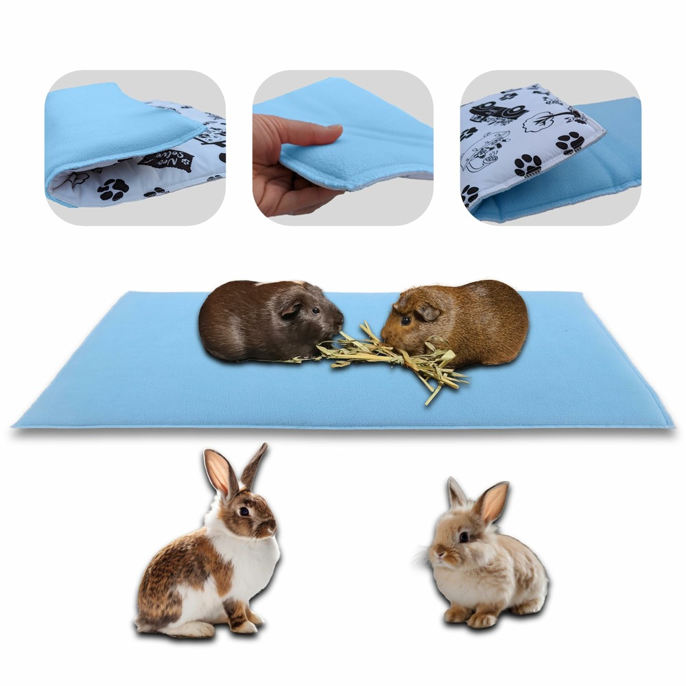 Tapis pour cochon d'inde et lapin en polaire - 70 x 35 cm - polaire absorbant, lavable en machine, economique et ecologique