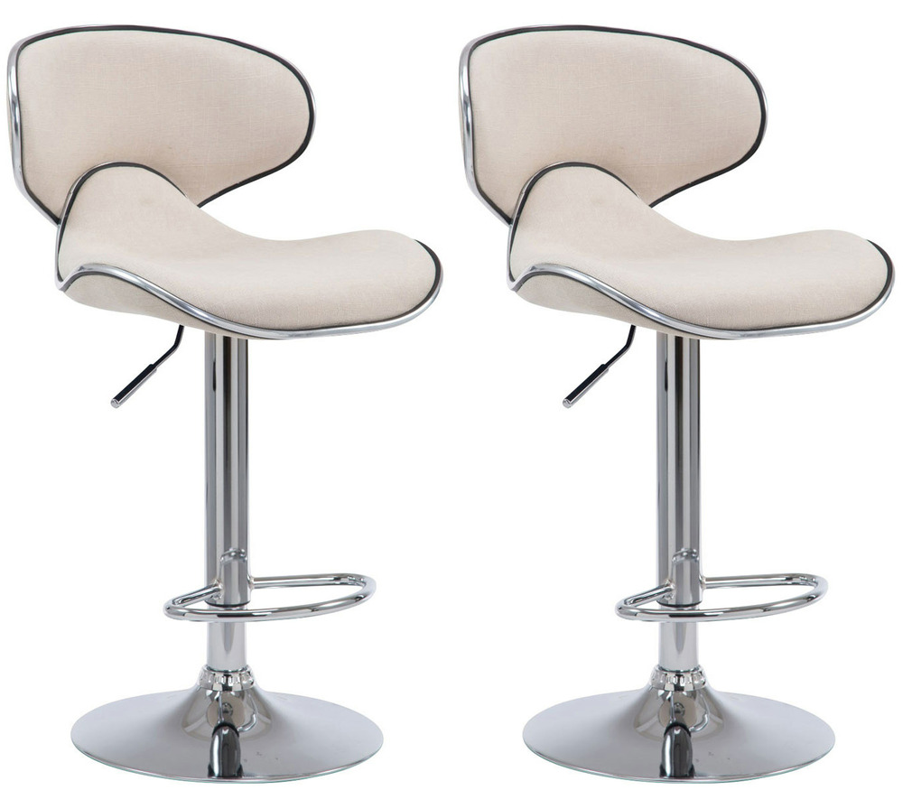 Lot de 2 tabourets de bar las vegas v2 tissu chrome