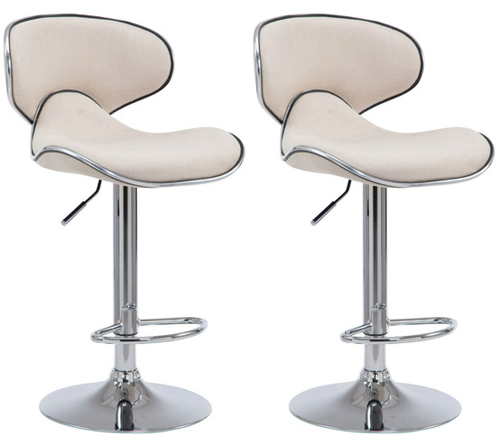 Lot de 2 tabourets de bar las vegas v2 tissu chrome