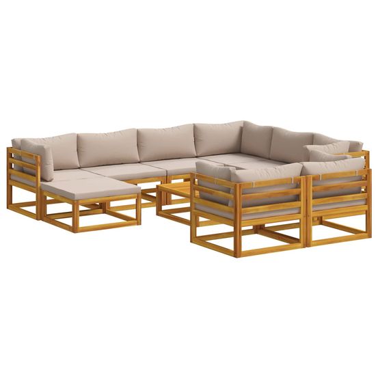 Ensemble de canapés 10 pc naturel bois d'acacia massif