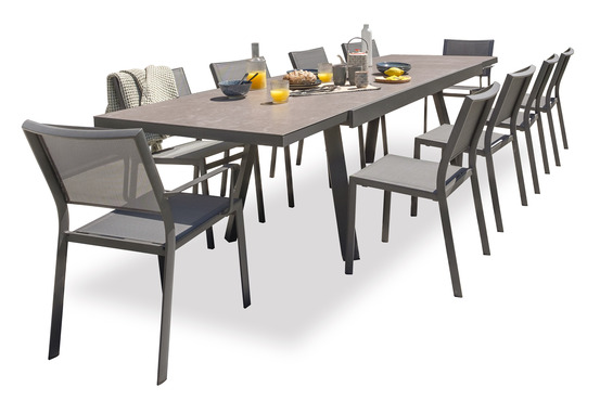 Ensemble repas stockholm 10 places en aluminium et céramique