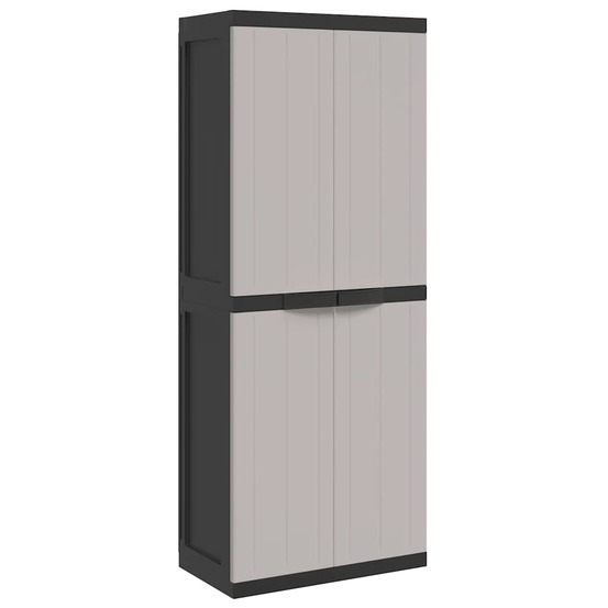 Armoire de rangement d'extérieur gris et noir 65x37x165 cm pp