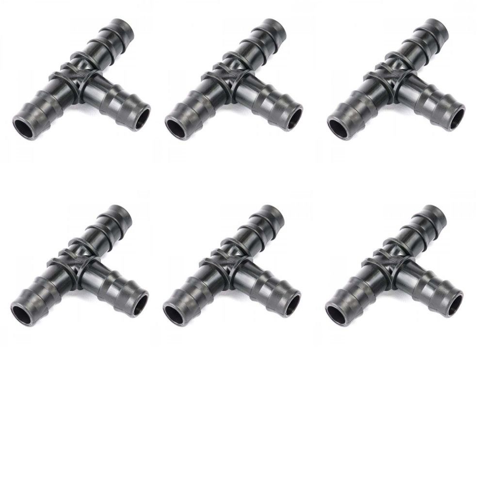 Lot de 6 dérivation t cannelé ø16 mm