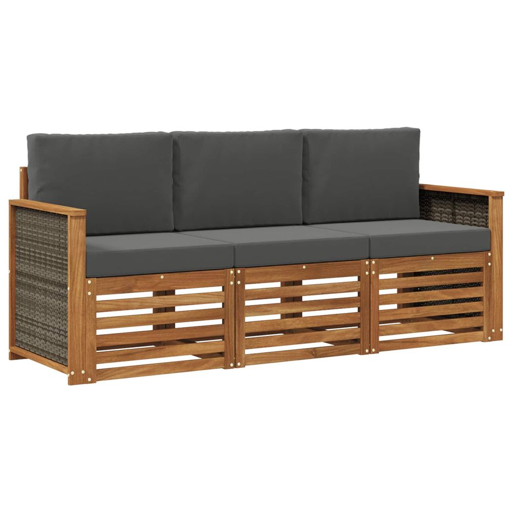 Ensembles de canapés 3 pc bois d'acacia massif
