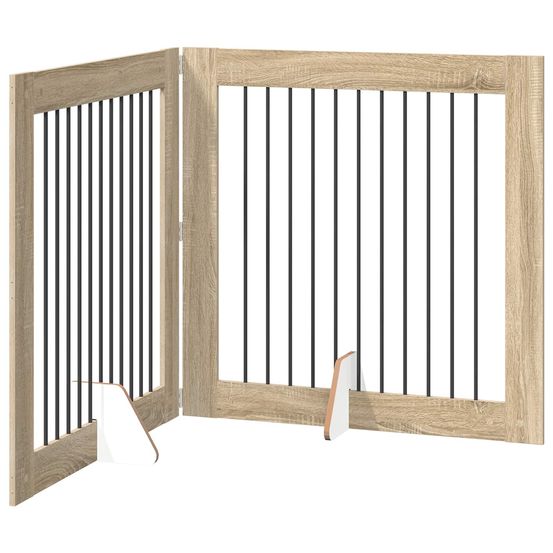 Porte de chien pliable avec supports 2 pc chêne sonoma 200,5 cm