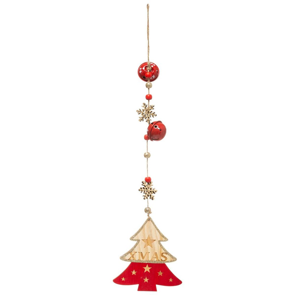 Sujet de noël bois sapin cloche