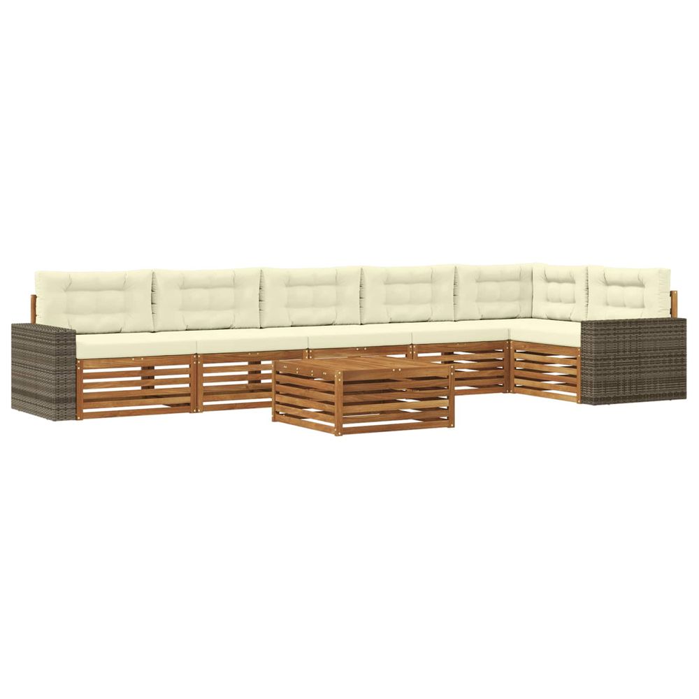 Ensemble de canapés d'extérieur 7 pc naturel et crème polyester