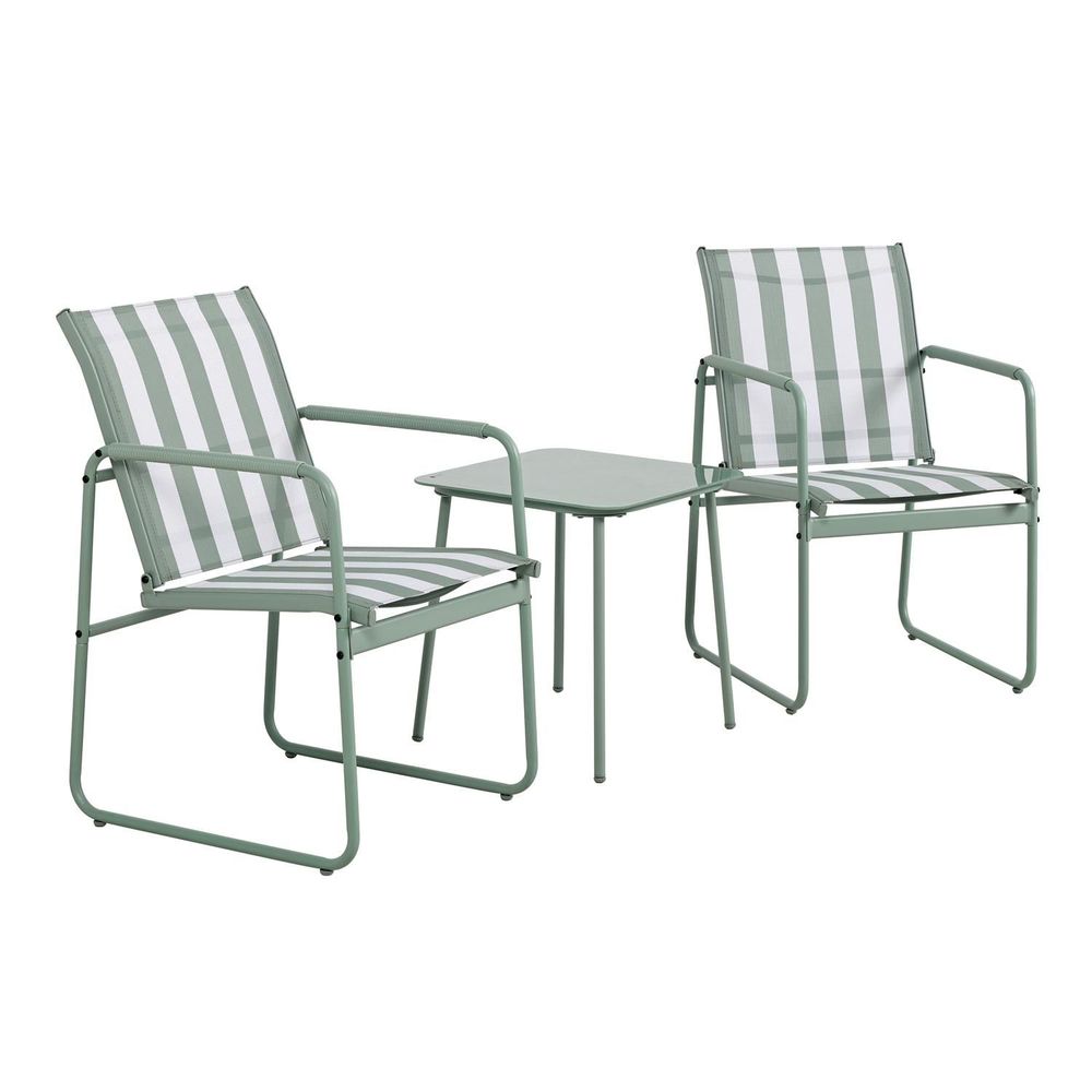 Salon de jardin en acier 2 places nice - vert