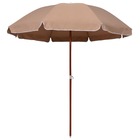 Parasol avec mât en acier 240 cm taupe