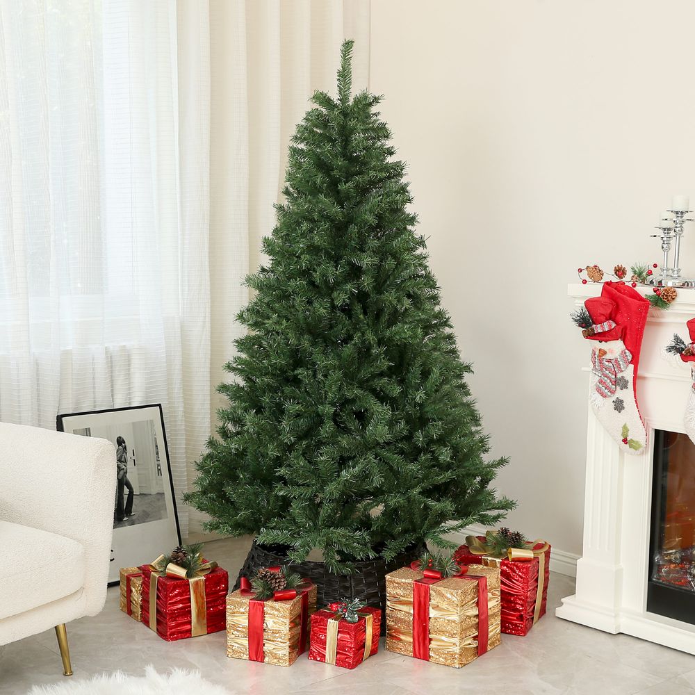 Sapin de noël artificiel 180 cm vert, 1000 branches, ouverture automatique, base acier
