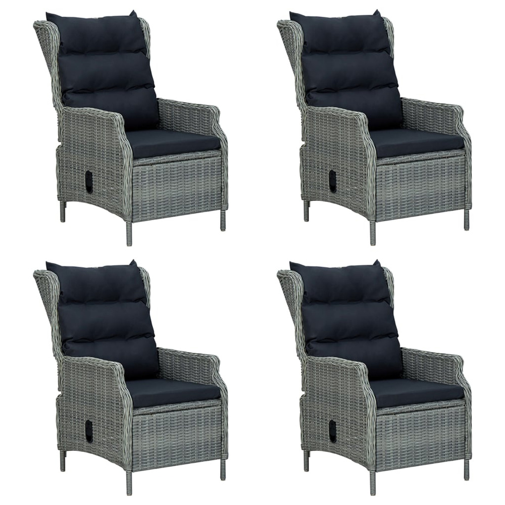 Ensemble à manger de jardin 5 pcs gris clair