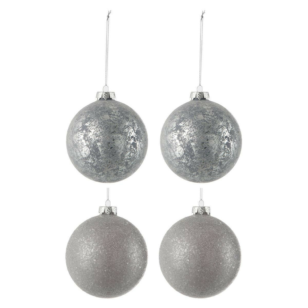 Lot de 4 boules de noël design 