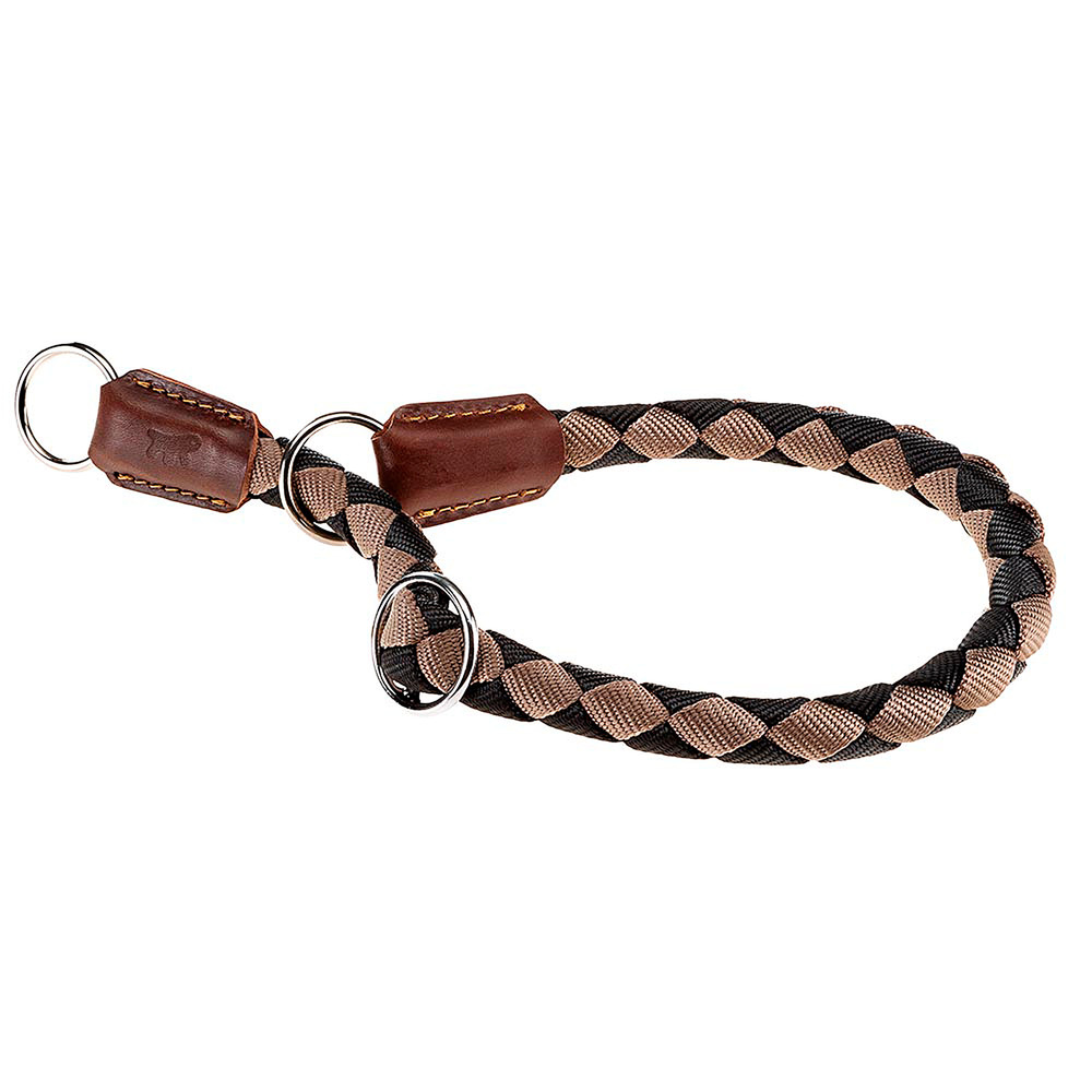 Collier semi-étrangleur pour chiens twist cs18/70, en nylon tressé, réglable et résistant