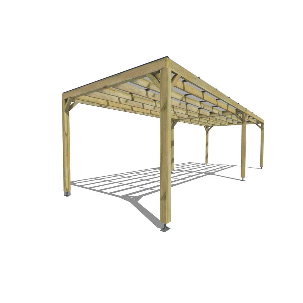 Pergola bois • 9m x 3m • indépendante • sens largeur • couverture étanche transparente incluse • livraison comprise