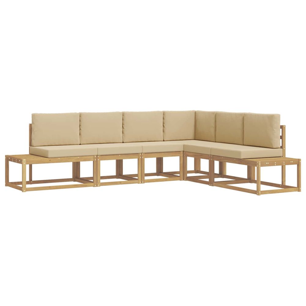 Ensemble de canapés d'extérieur 4 pièce blanc et beige