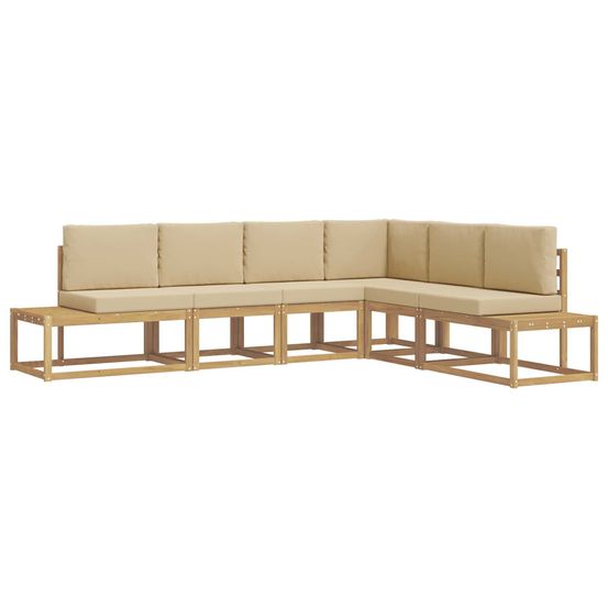 Ensemble de canapés d'extérieur 4 pièce blanc et beige