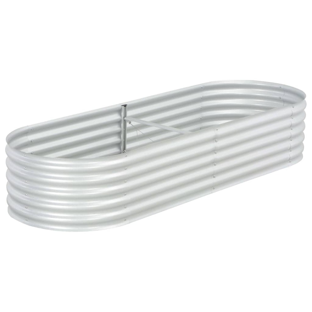 Jardinière lit surélevé plantes fleurs jardin 240 x 80 x 44 cm acier galvanisé argenté