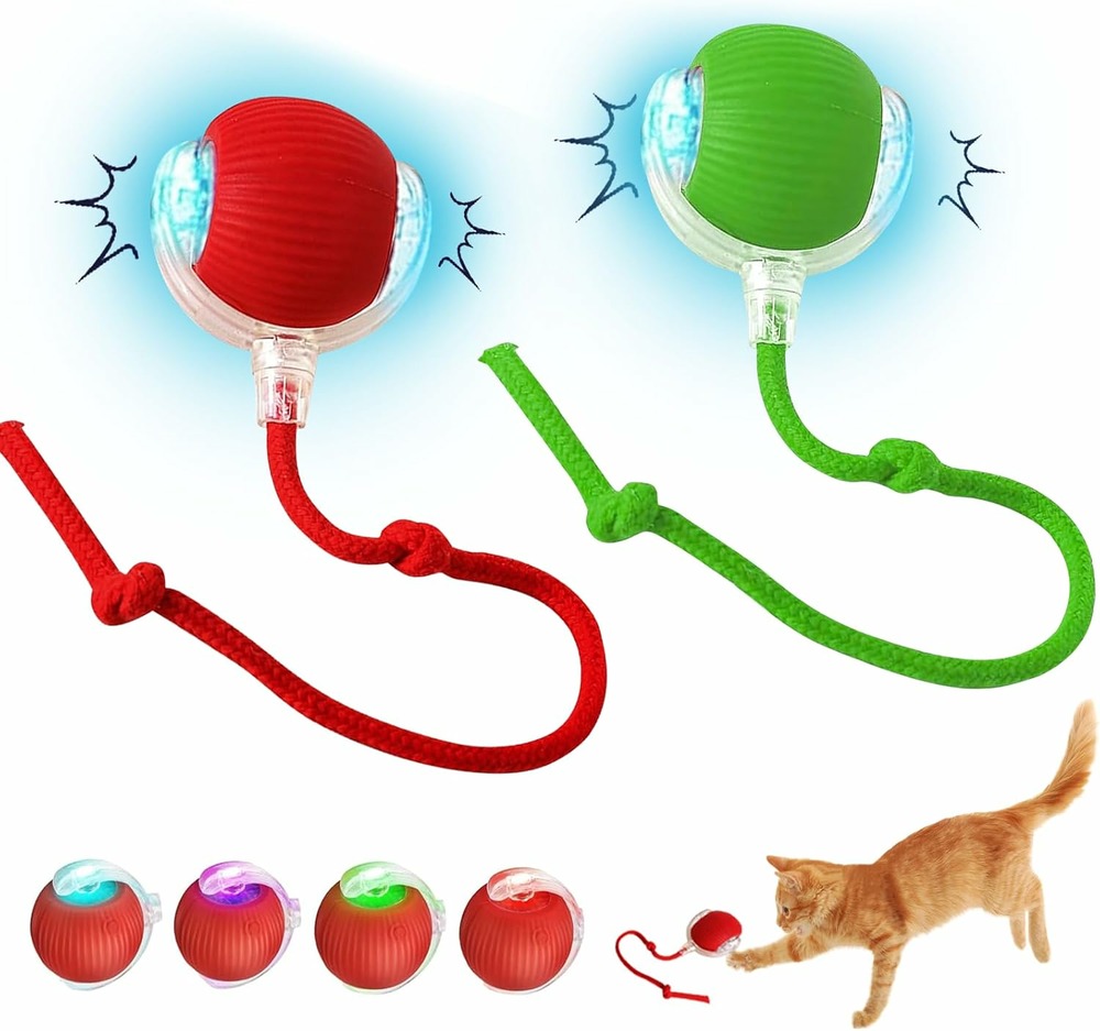 Boule électrique chargement usb 360° à roulement vert rouge