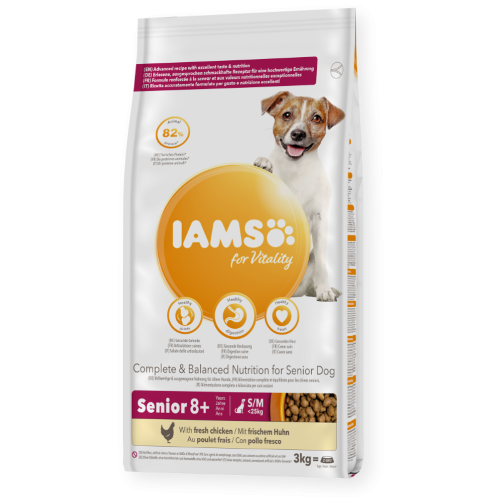 Croquettes chien senior s/m - iams for vitality 3 kg