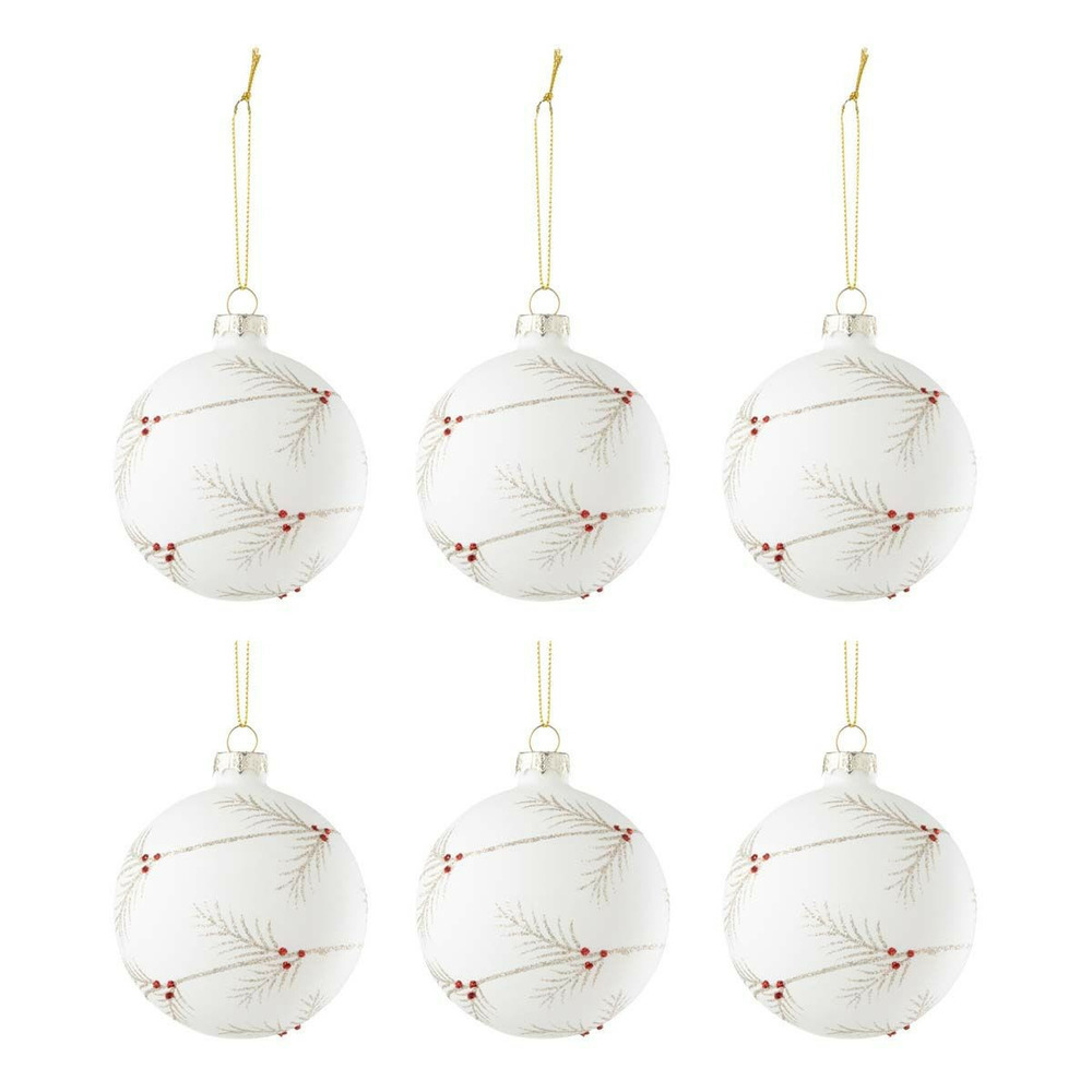 Lot de 6 boules de noël paillettes 