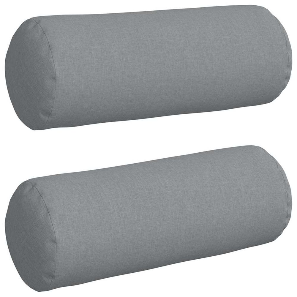 Coussins d'accent 2 pc tissu gris clair ø 25 x 70 cm