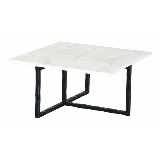 Bout de canapé rectangulaire plateau marbre marbre blanc - minéral interior's