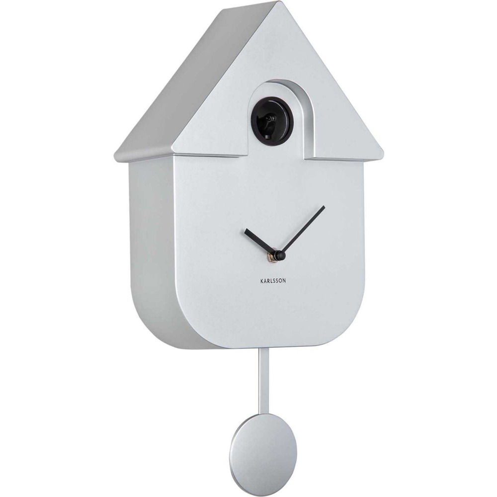 Horloge murale moderne cuckoo argent métalique