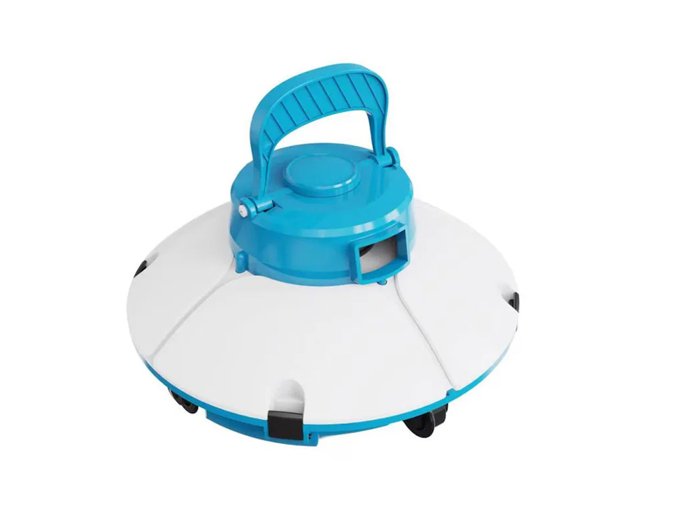 Robot de piscine sur batterie frisbee bleu